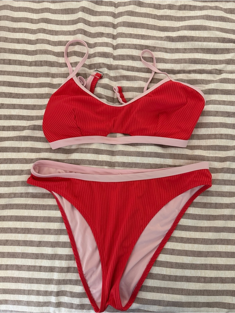 Cupshe Red Bikini with Pink Trim